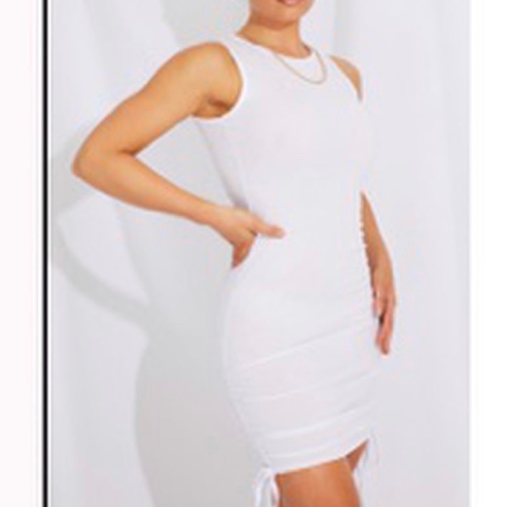 White midi dress